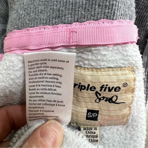 Triple Five Soul Y2K Gray Long Front Zip Fleece Size Small - Picture 11 of 12